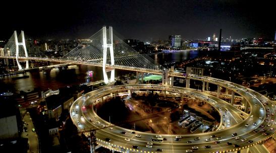 上海·南浦大桥·夜景航拍
