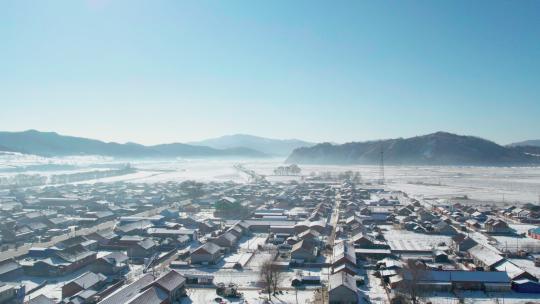 4k航拍雪后的山林