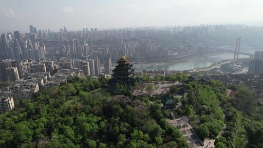 重庆 鸿恩寺公园 城市全景视频素材模板下载