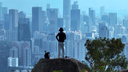 航拍深圳地标天际线平安金融中心高楼群街景