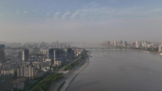 武昌江滩清晨航拍