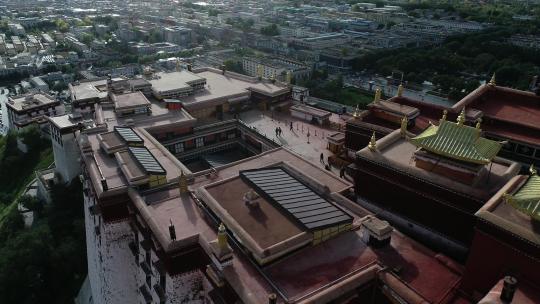 西藏拉萨布达拉宫航拍