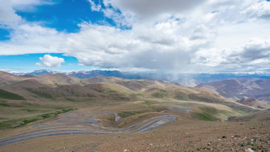 西藏日喀则定日县珠峰路视频素材模板下载