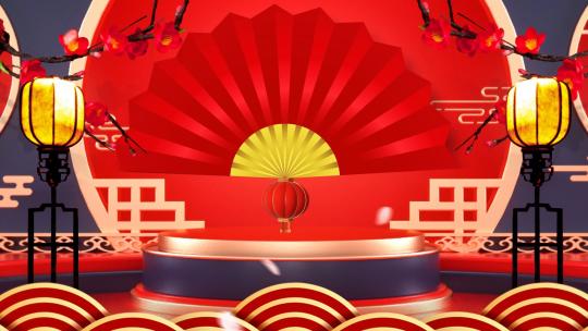 中国风戏曲相声小品古装戏台LED背景视频
