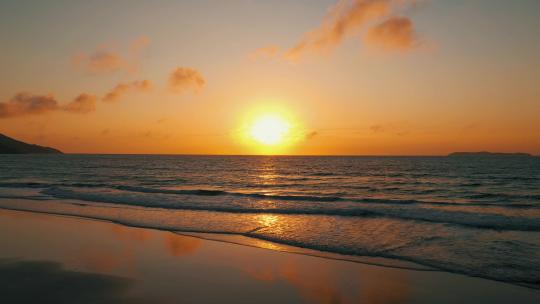 海浪沙滩落日夕阳海滩