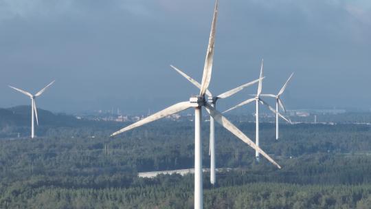 风车发电-绿色新能源-风车旋转