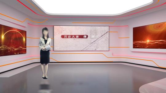 党建党政会议虚拟演播室演播厅AE视频素材教程下载
