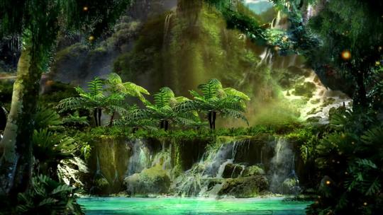 森林梦幻粒子舞台视频背景视频素材模板下载