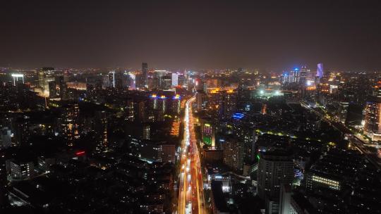 上海徐汇区夜景航拍