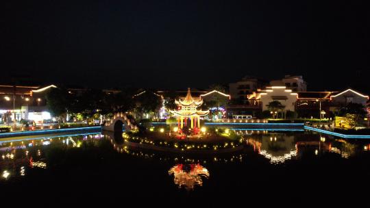 4A景区广西崇左太平古城夜景航拍