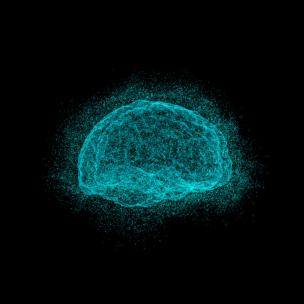 科技大脑HUD元素人脑点线粒子未来