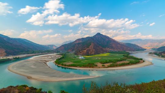 丽江长江第一湾延时山川河流大好河山