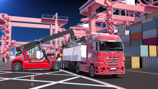 智慧码头 货物装卸运输AE视频素材教程下载