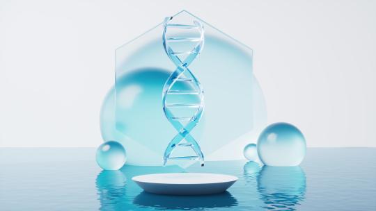 透明生物科技DNA与水面3D渲染