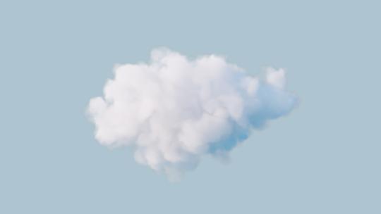 带透明通道的流动的白色云朵3D渲染