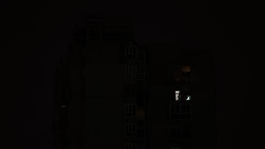 夜晚小区住户灯光2视频素材模板下载