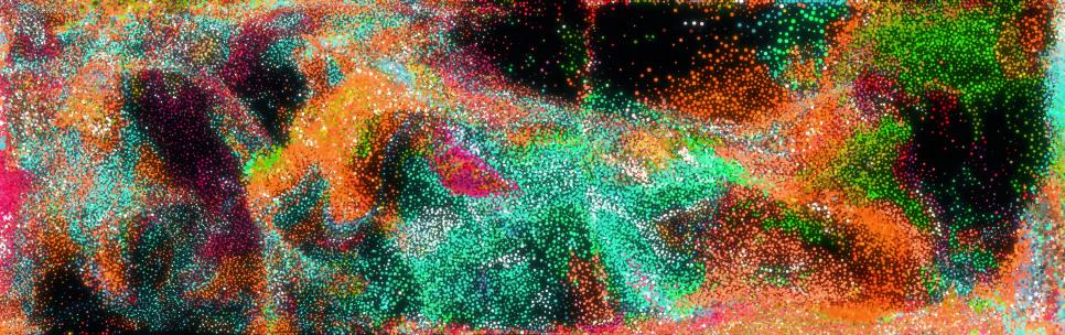 8k视觉创意抽象粒子流动彩色海洋涌动艺术