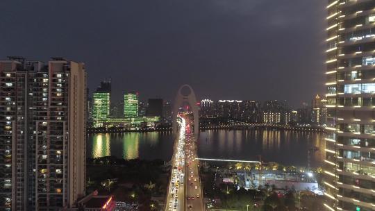广州珠江新城繁华街道夜景04视频素材模板下载