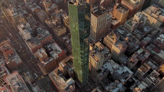 4K城市航拍纽约曼哈顿城市建筑南公园大道视频素材模板下载