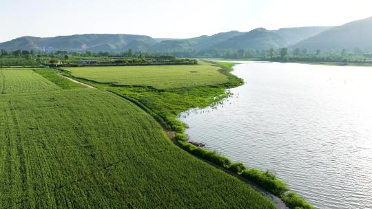 陕西乾县羊毛湾水库航拍