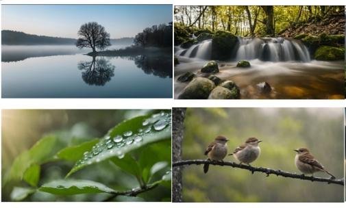 森林阴天雨水惊蛰谷雨立春意境溪流