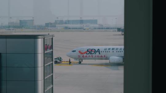 山东航空机场视频素材模板下载