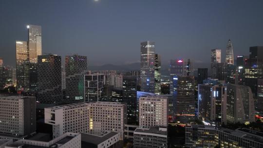 4K深圳南山区科技园夜景航拍视频素材模板下载