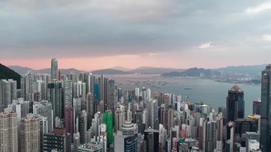 航拍中国香港港岛高楼大厦城市建筑大景