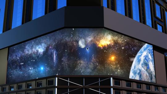 星空宇航员裸眼3d（可定制）视频素材模板下载