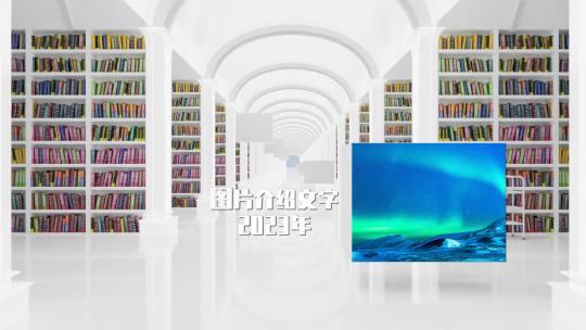 三维图书馆书架空间照片展示图文展示高清AE视频素材下载
