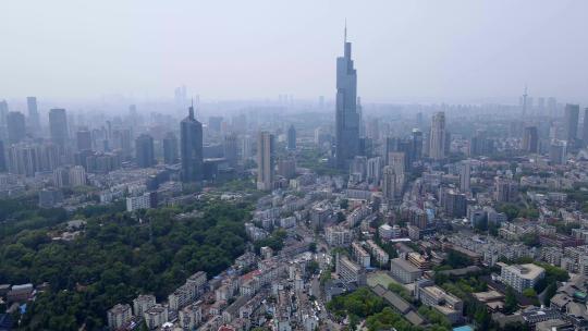 4k 航拍南京城市风貌特写