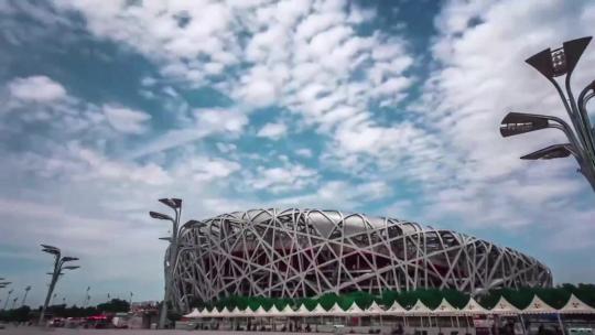 国内景点城市北京鸟巢视频素材模板下载