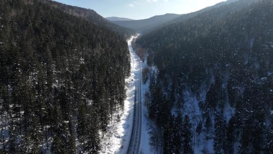 吉林长白山森林公路自驾游旅行航拍风光