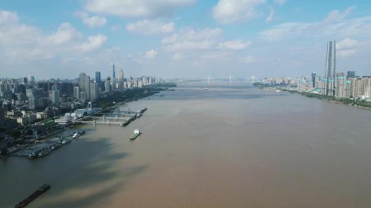 合集湖北武汉长江两岸高楼建筑航拍