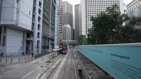 香港中环电车叮叮车 交通 车流