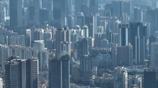 航拍深圳市区高楼大厦城市街景