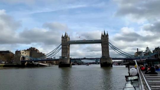 英国伦敦塔桥延时拍摄