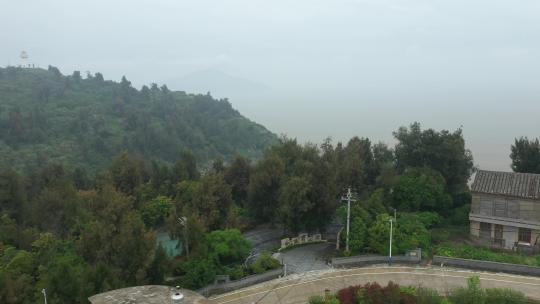 航拍浙江台州玉环市海滨风景