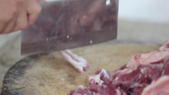 切羊肉分割羊肉羊肉串  炭火烤羊肉烧烤视频素材模板下载
