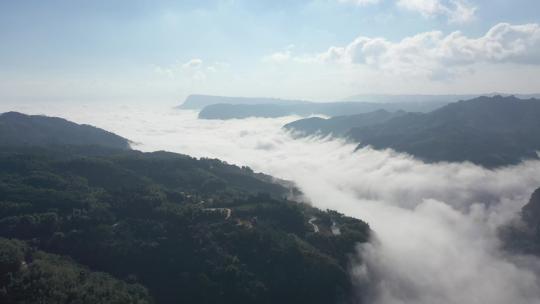 山川大山山峰云雾缭绕云层航拍峡谷视频素材模板下载
