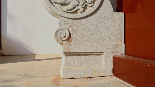 中式建筑石雕门当视频素材模板下载