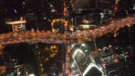 上海延安高架航拍空镜