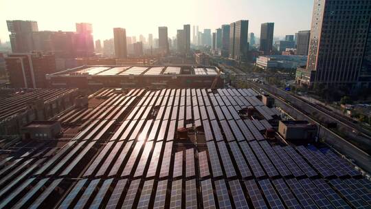 城市屋顶太阳能板光伏 太阳能 新能源