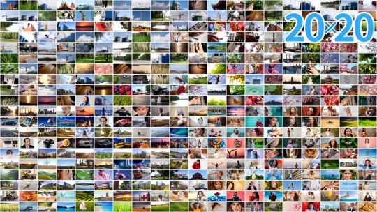 多照片汇聚成LOGO照片墙片头AE模板