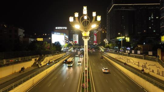 昆明北京路夜景航拍