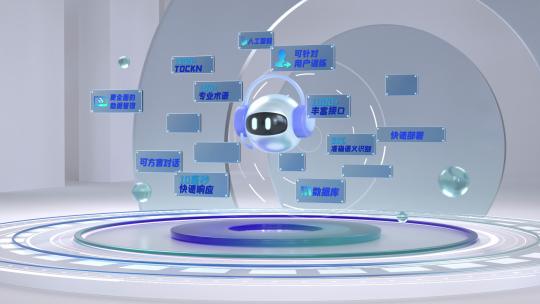 数字客服 AE模板+c4d源文件