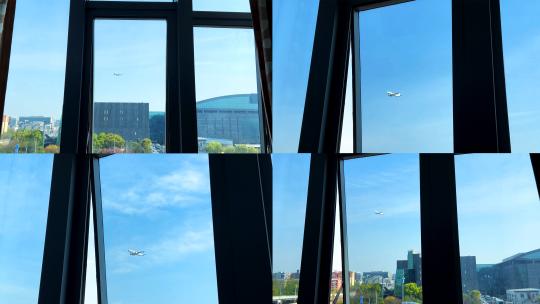 飞机从窗外飞过 窗外的飞机