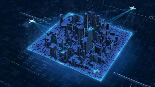 三维城市无人机扫描定位ae模板
