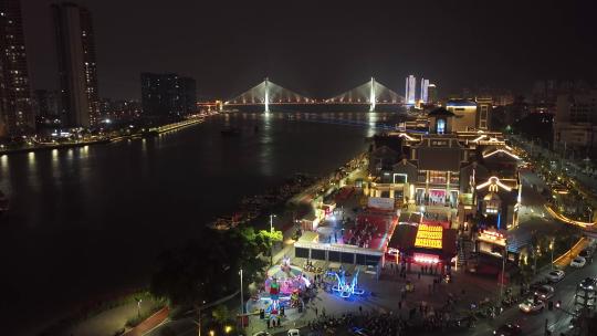 东坡老码头夜景航拍