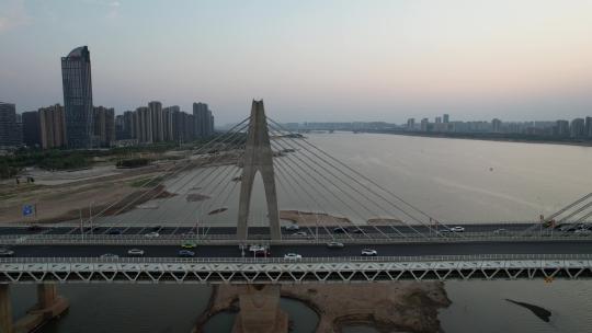 航拍江西南昌朝阳大桥视频素材模板下载
